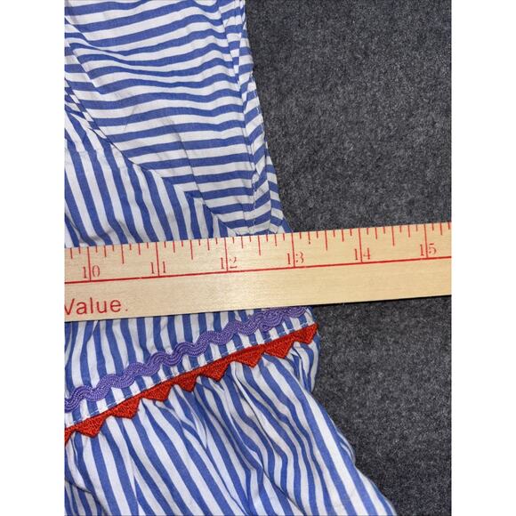 Crewcuts J. Crew Girls 4 Dress Ruffle Sleeve Striped Ric Rac Tiered EUC - Picture 5 of 7